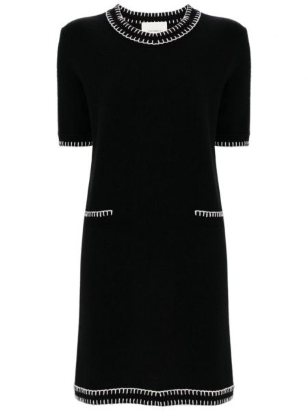 Pletené kašmírové šaty Lisa Yang černé