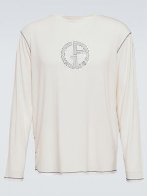 T-krekls džersija Giorgio Armani balts