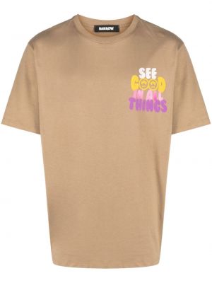 T-shirt con stampa Barrow marrone