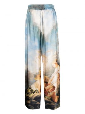 Jedwabne spodnie z nadrukiem Roberto Cavalli