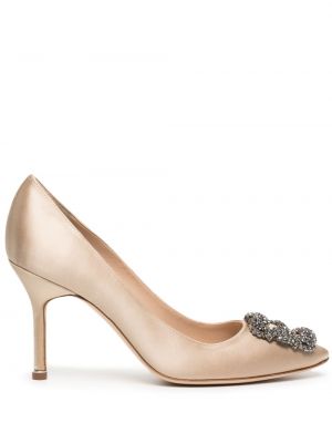 Pumps i siden Manolo Blahnik