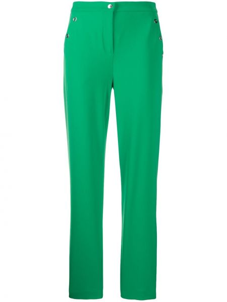 Pantalones rectos de cintura alta Boutique Moschino verde