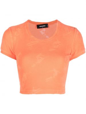 Jacquard crop top Dsquared2 orange