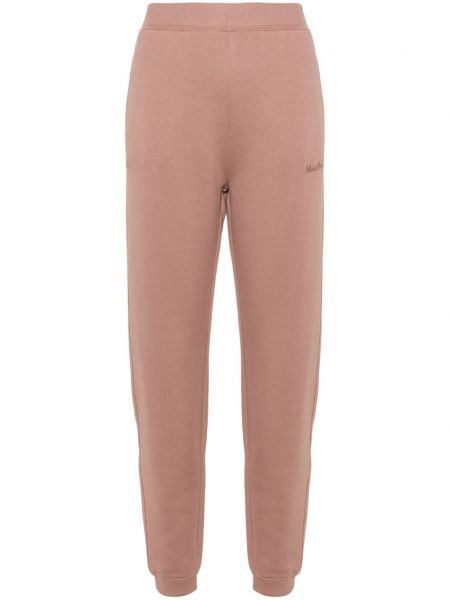 Памучни спортни панталони бродирани 's Max Mara розово
