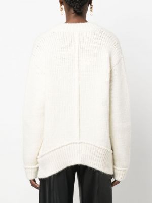 Sweter wełniany z dekoltem w serek Tom Ford biały