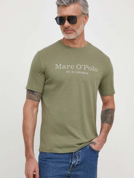 Поло тениска с принт Marc O'polo зелено