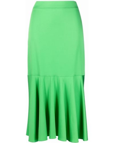Rozšířená sukně s vysokým pasem s volány Stella Mccartney - zelená