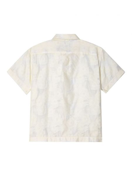 Koszula bawełniana w kwiatki żakardowa Mfpen biała