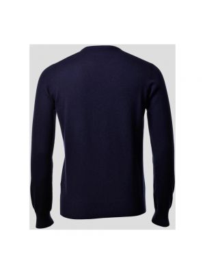 Jersey de cachemir de tela jersey con estampado de cachemira Gran Sasso azul