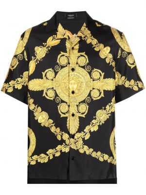 Копринена риза с принт Versace