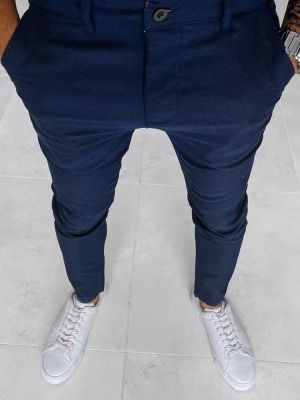 Chino панталони с десен рибена кост Dstreet синьо