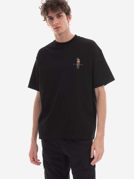 Bavlněné tričko s potiskem Stampd černé