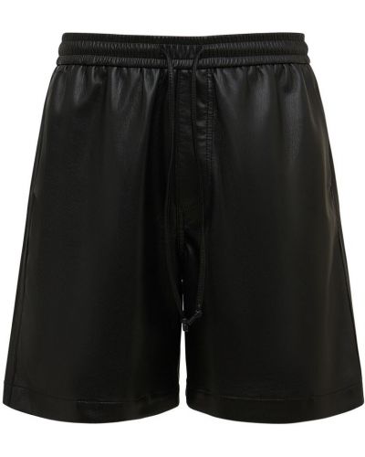 Pantalones cortos de cuero de cuero sintético Nanushka negro