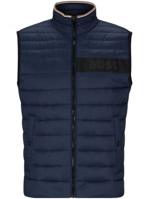 Prešívaná vesta s potlačou Boss modrá