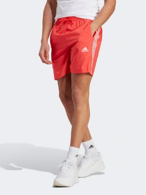 Csíkos sport rövidnadrág Adidas piros