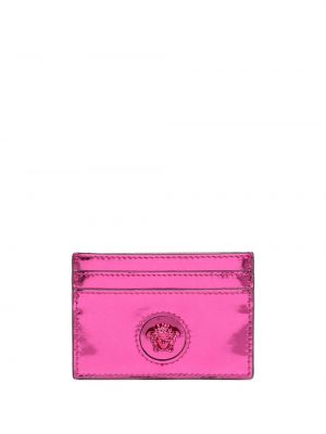 Portfel skórzany Versace różowy