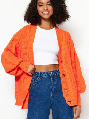 Cardigan oversize Trendyol portocaliu