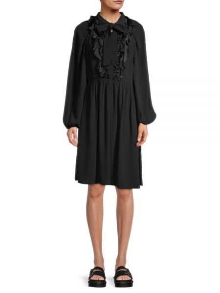Платье с рюшами Ungaro черное