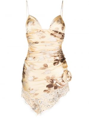 Φλοράλ σατέν κοκτέιλ φόρεμα με σχέδιο Alessandra Rich
