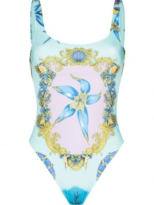 Badeanzug mit print Versace blau