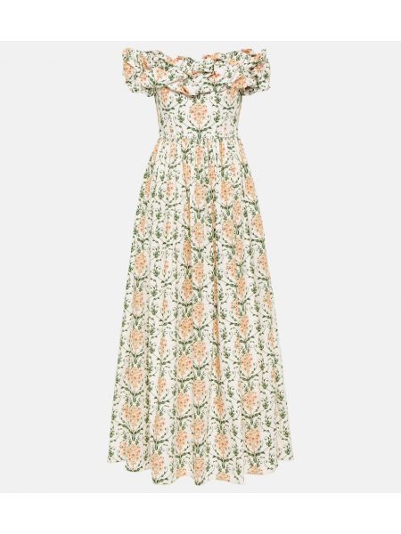 Pamučna maksi haljina s cvjetnim printom Agua By Agua Bendita narančasta