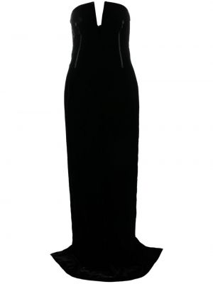 Žametna večerna obleka iz rebrastega žameta Tom Ford črna