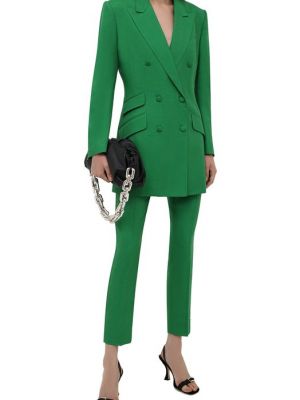 Хлопковый шелковый пиджак Dolce & Gabbana зеленый