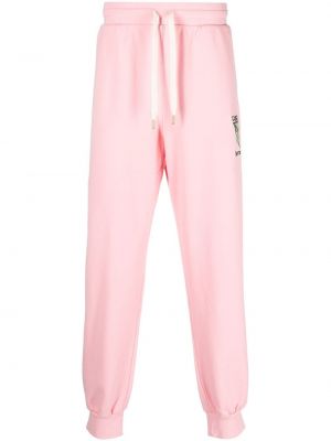 Памучни спортни панталони бродирани Casablanca розово