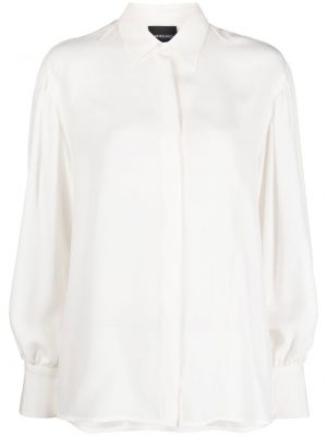 Копринена риза с копчета Simonetta Ravizza бяло