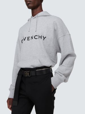 Памучен суичър с качулка от джърси Givenchy сиво