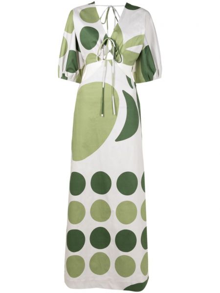 Sukienka długa bawełniana z nadrukiem w abstrakcyjne wzory Adriana Degreas