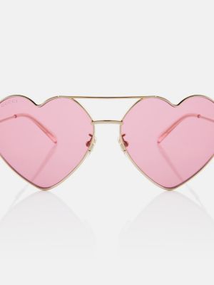 Slnečné okuliare so srdiečkami Gucci zlatá