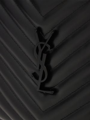 Bolsa de hombro de cuero Saint Laurent negro