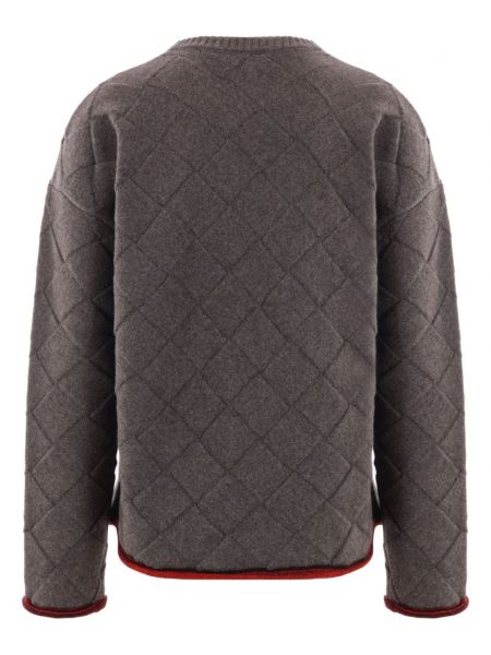 Sweter z okrągłym dekoltem Bottega Veneta szary