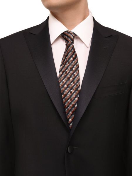 Шелковый галстук Zegna оранжевый