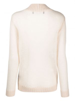 Mohair pullover mit v-ausschnitt Federica Tosi weiß