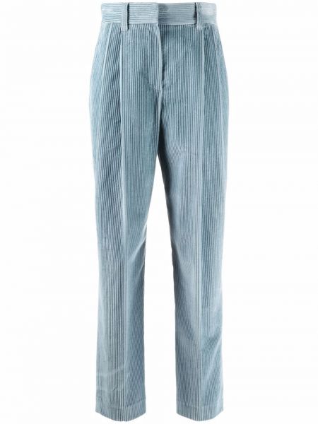 Pantalones rectos de pana Brunello Cucinelli azul