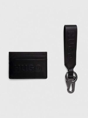 Czarny portfel skórzany Hugo
