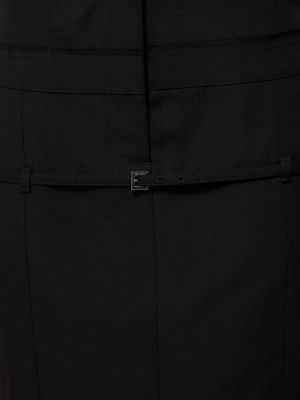 Krepové vlněné midi sukně Jacquemus černé