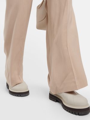 Relaxed копринени панталон с висока талия Loro Piana бяло