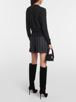 Vlněný svetr Ami Paris černý