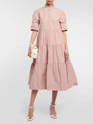 Pamučna midi haljina Redvalentino ružičasta
