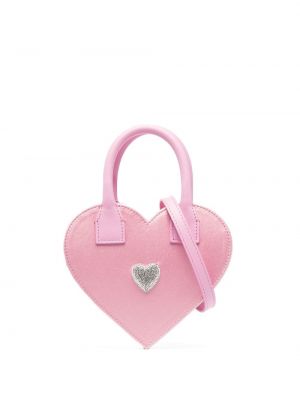 Crossbody torbica z vzorcem srca Mach & Mach roza
