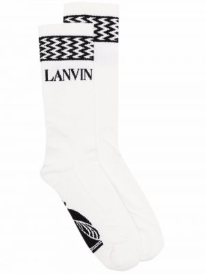 Chaussettes à imprimé Lanvin blanc