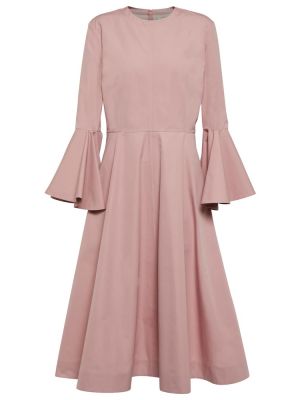 Bavlněné midi šaty Jil Sander - růžová
