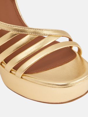 Sandali di pelle con platform Malone Souliers oro