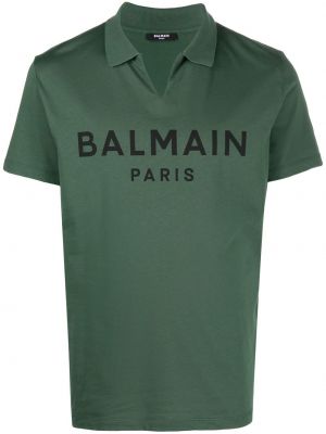 Poloskjorte med print Balmain grønn