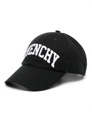 Bombažna kapa s šiltom z vezenjem Givenchy črna