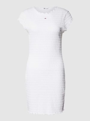 Sukienka mini dopasowana Tommy Jeans biała