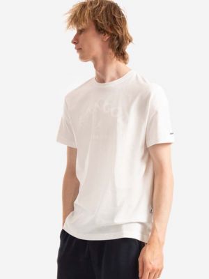 Біла бавовняна футболка з принтом Kangol